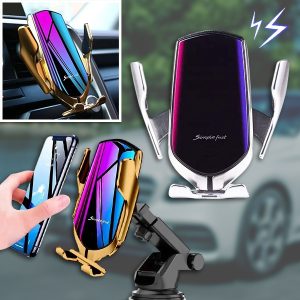 Intelligens vezeték nélküli telefon töltő és tartó autóhoz | DELUXE